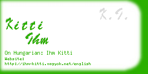 kitti ihm business card